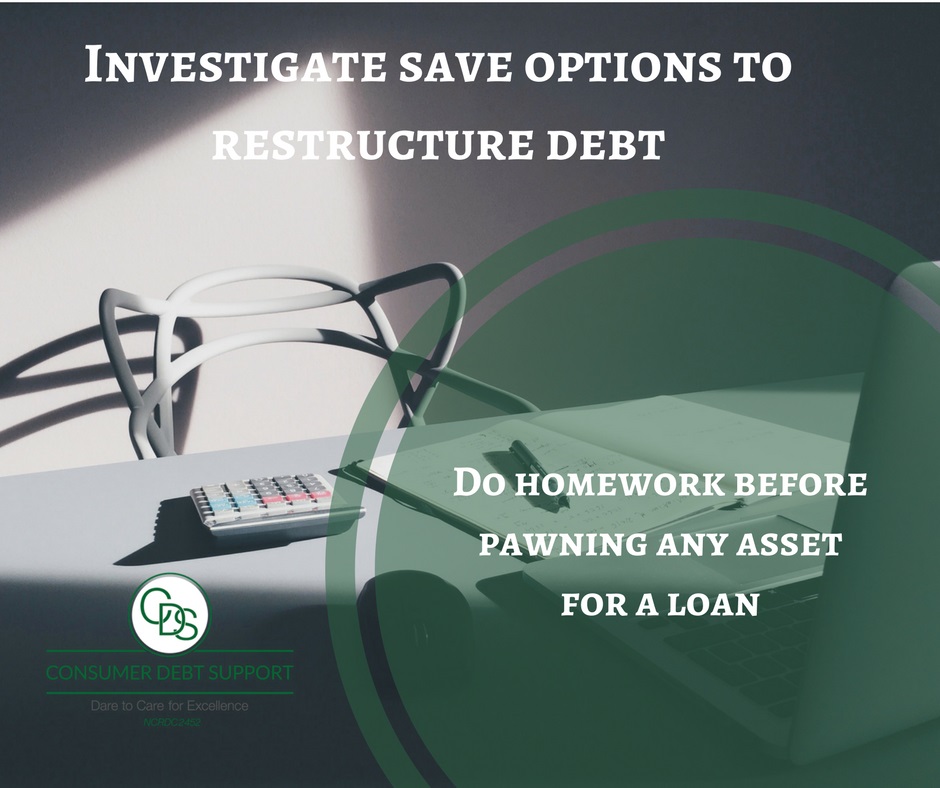 Investigate save options to restructure debt